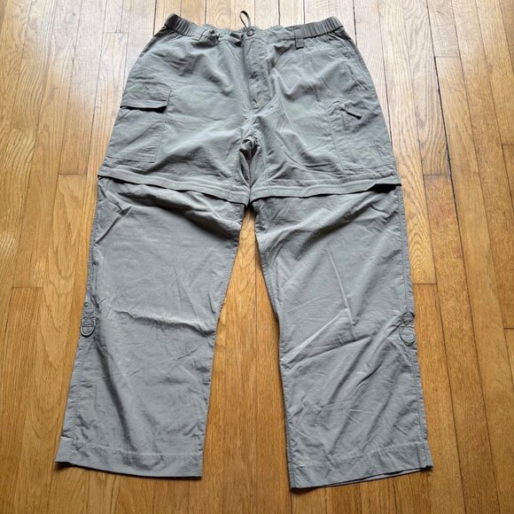 The North Face Size XL Green Convertible Zip Off Outdoor Hiking Cargo Pants - Picture 2 of 16